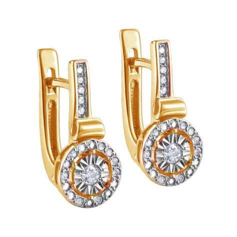 Золотые серьги с бриллиантами — купить в интернет-магазине 585*Золотой ...