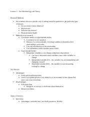 Lecture Docx Lecture Sex Methodology And Theory Research Methods Sex Scientists Choose A