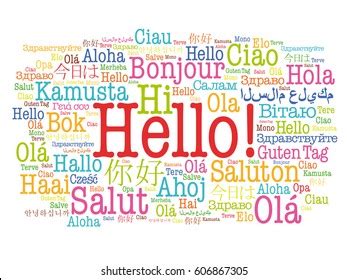 Hello Word Cloud Different Languages World Stock Vector Royalty Free