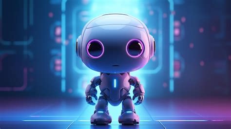 Premium Photo | Cute robot on a colored background