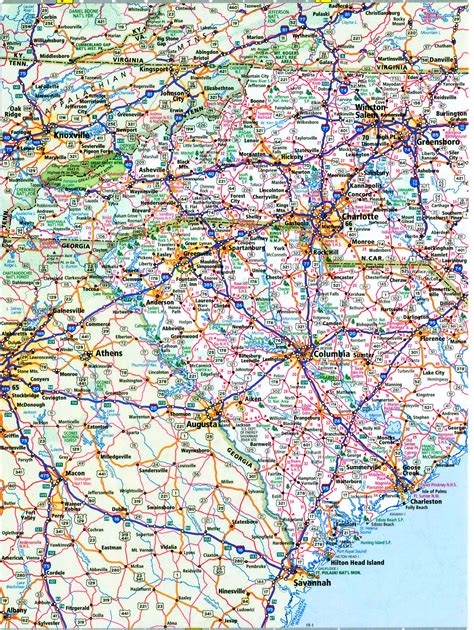 Detailed map of the interstate highways of North Carolina I-40, I-74, I