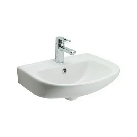 White Ceramic Wall Hung Wash Basin For Bathroom Model Name Number