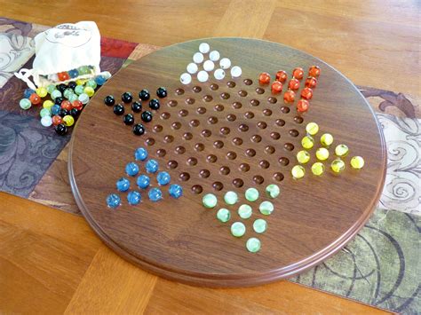 Custom Chinese Checkers Game Board With Marbles By Three Trees Workshop