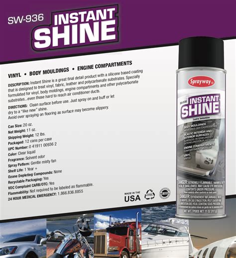 Sprayway Instant Shine Aerosol Tire And Trim Shine Gator Detailing Products