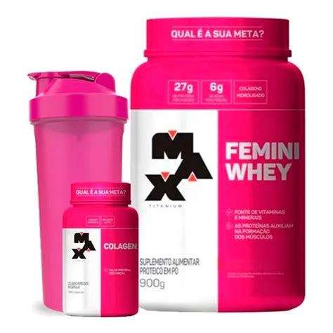 Femini Whey G Col Geno C Ps Coqueteleira Max Titanium