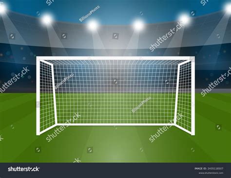 football goal soccer goal post stadium stock vector royalty