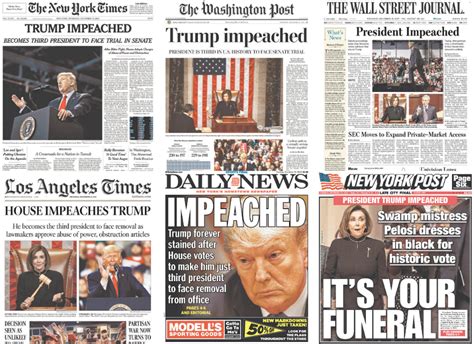 How newspapers around the country covered Trump’s impeachment