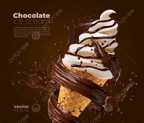 Chocolate Ice Cream Cone Swirl