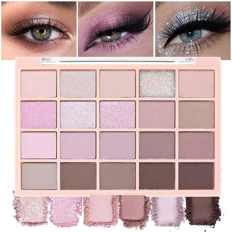 Amazon WanTuoluo 20 Nude Brown Pink Matte Shimmer Eyeshadow