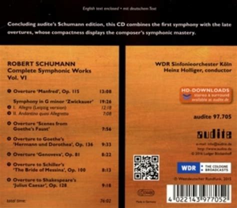 Schumann Complete Symphonic Works Vol VI La Boîte à Musique