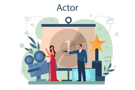 Concepto De Actor Y Actriz Vector Premium