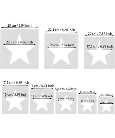 8 PCS Large Star Stencil Set Various Sizes For Painting Template