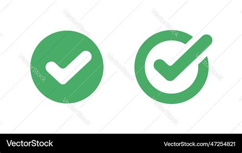 Check Mark Tick Icon Green Graphic Pictogram Vector Image