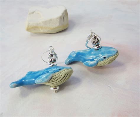 Blue Whale Earrings Whale Jewelry Ocean Lover Gift Whale Etsy