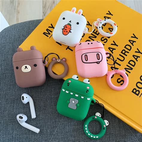 Cartoon Protective Case For Airpods Cute Cover Silicone Bluetooth Earphone Case For Airpods 2