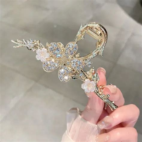 Garra De Cabelo Strass Para Mulheres Grampos De P Rola Estilo Vintage