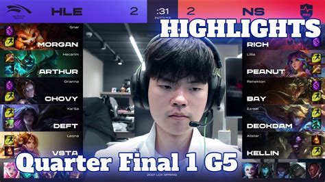 Hle Vs Ns Game Highlights Quarter Finals Lck Spring Hanwha