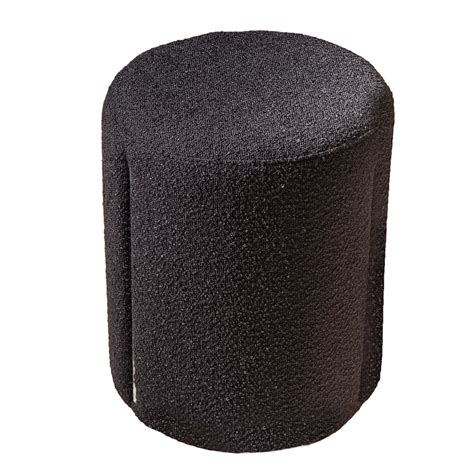 Round Fabric Ottoman 37x37x44cm Silverblack Tacc Shop Online