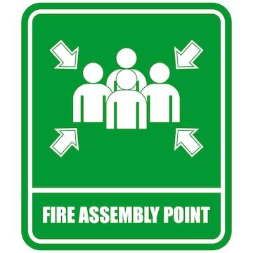 premium vector fire assembly point sign vector