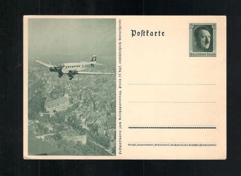 Germany Wwii ERA Propaganda Postal Card The Furher Plane Europe