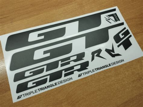 Наклейки GT gtr черный на прозрачной пленке МАТОВЫЙ, для велосипеда на ...