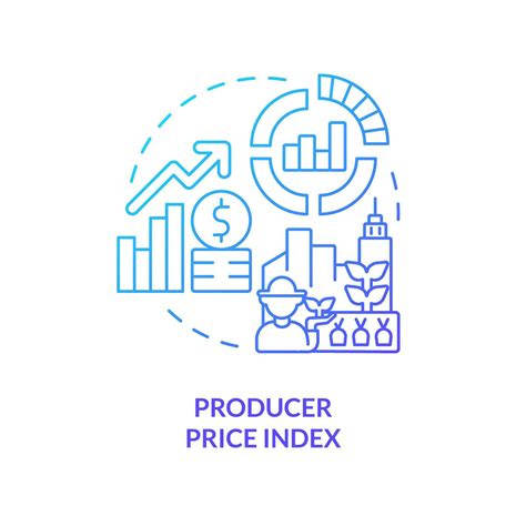 Producer Price Index Blue Gradient Concept Icon Manufacturing Expenses