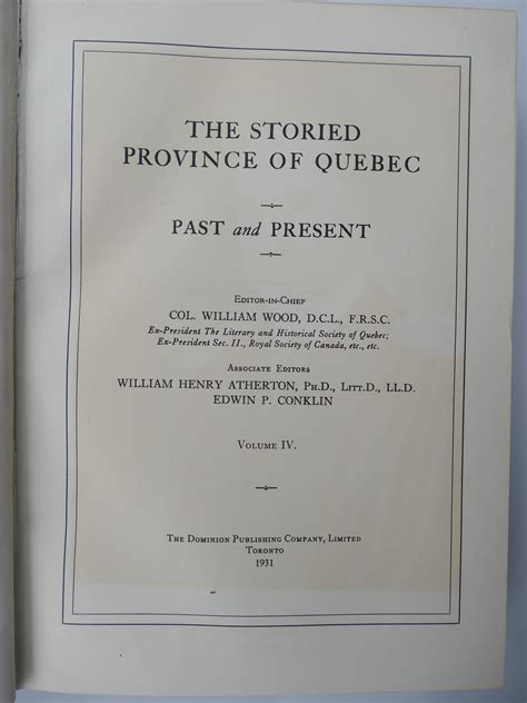 HENRY MORGAN AND COMPANY, LTD -- the Storied Province of Quebec