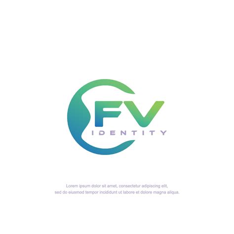 Fv Initial Letter Circular Line Logo Template Vector With Gradient