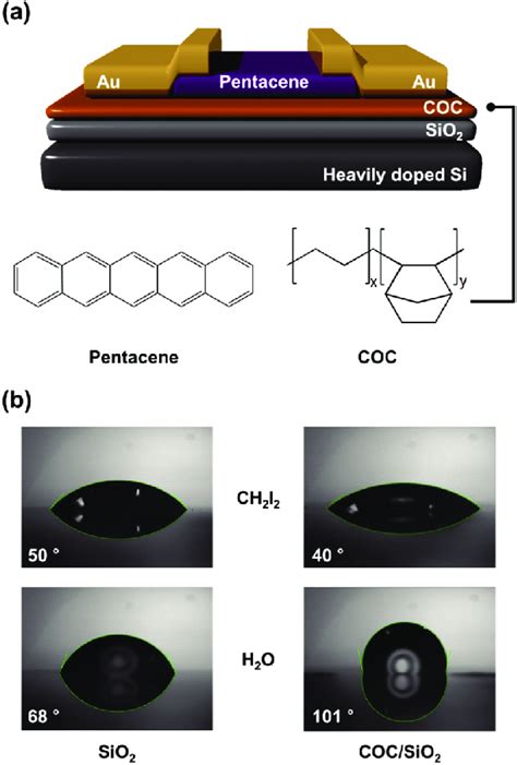 A Device Structure Of The Ofets With The Coc Modified Sio 2 Gate