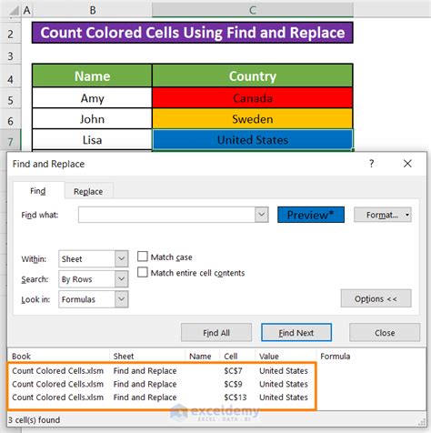 How To Count Colored Cells In Excel Without Using Vba 3 Methods