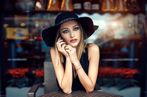 Wallpaper Alessandro Di Cicco Women Blonde Make Up Lipstick Blue