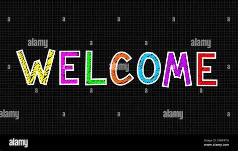 Welcome Greeting Banner With Doodle Concept Vector Design Patterned