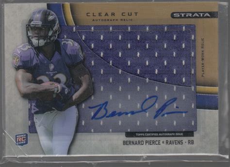 Bernard Pierce Topps Strata Clear Cut Rookie Relic Autographs Gold