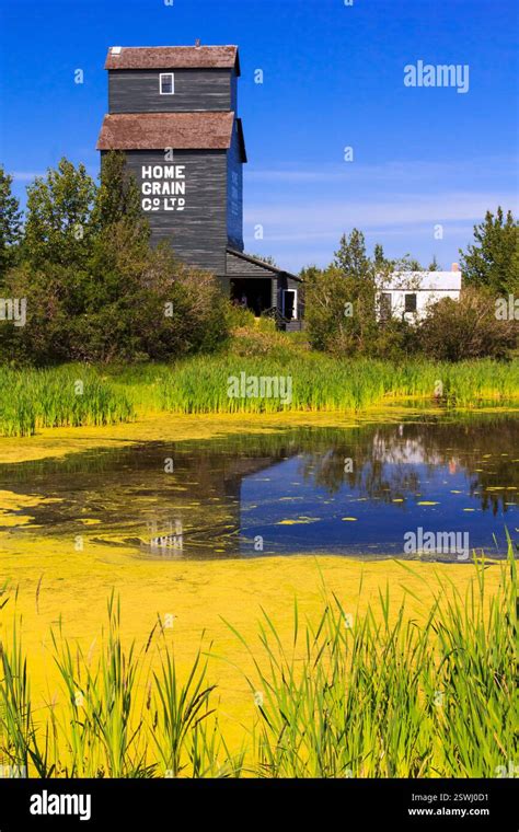 Large Grain Silo With The Words Home Grain On It The Silo Is