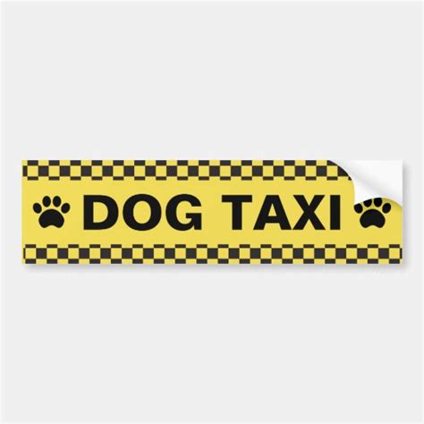 Dog Taxi Bumper Sticker