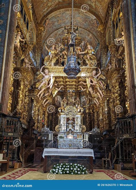 Beautiful Vertical View of the Interior of Santiago De Compostela