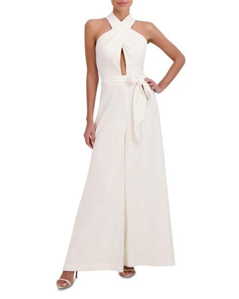 Bcbgmaxazria Crossover Cutout Jumpsuit In White Lyst
