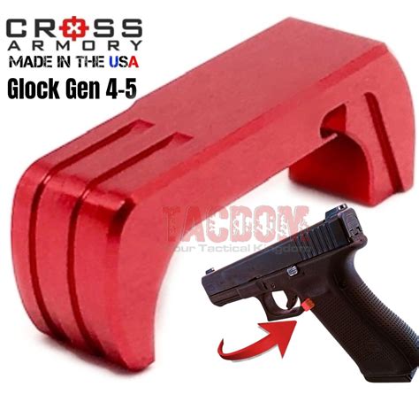 Cross Armory For Glock Gen 4 5 Extended Magazine Release Red 17 19 22