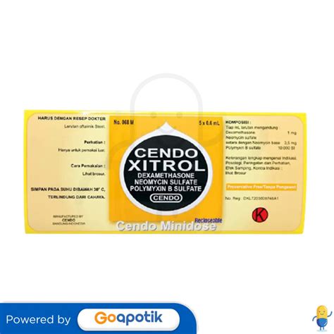 Cendo Xitrol Tetes Mata Box X Ml Minidose Kegunaan Efek