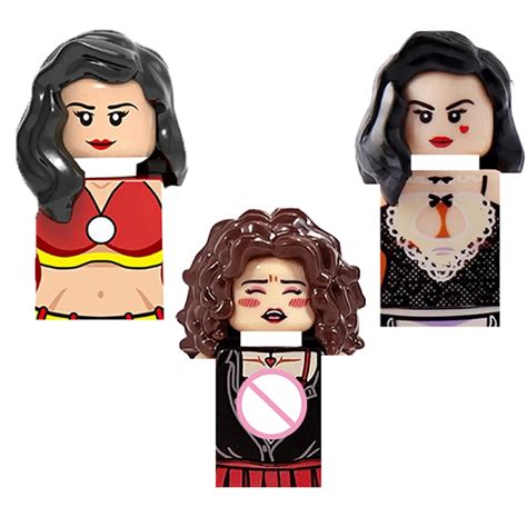 Moc Sexy Girl Stripper Bikini Beauty Figures Building Blocks Emoticon Hairstyle Body Accessories