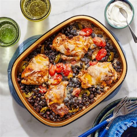 Recipe: Oven-Baked Mexican-Spiced Chicken Thighs with Rice, Black Beans