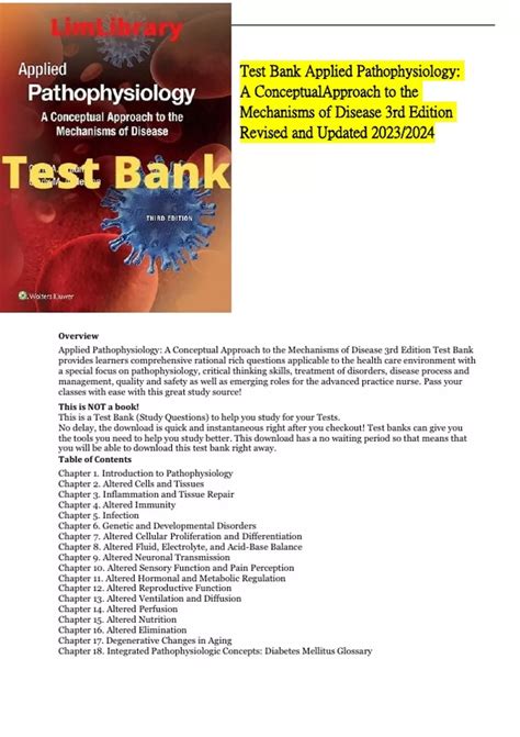 Test Bank Applied Pathophysiology A Conceptual Approach To The