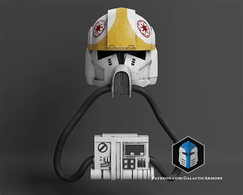 Animated Clone Trooper Pilot Helmet 3d Print Files Galactic Armory