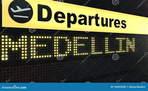 Flight To Medellin on International Airport Departures Board ...