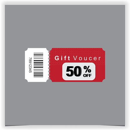 Gift Voucher Template Isolated On Gray Background Discount Coupon 50 Off Promotion Sale Premium ...