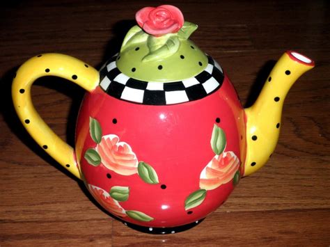 Joyce Shelton T Craft Ceramic Tea Pot With Floral Design
