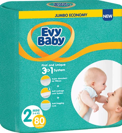 Подгузники детские гигиенические одноразовые Evy Baby Mini Jumbo 3-6 кг ...