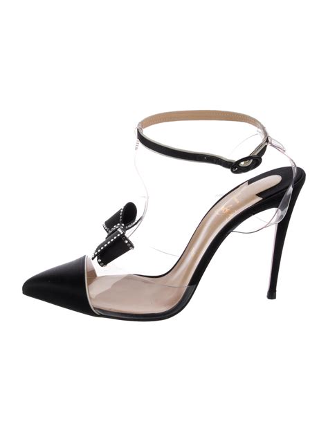 Christian Louboutin Naked Bow PVC T Strap Pumps Clear Pumps Shoes CHT The RealReal