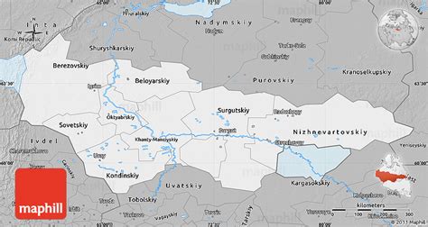 gray map  khanty mansi autonomous okrug