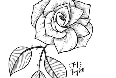 Sketch Drawings Of Flowers Roses